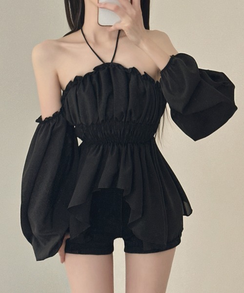 favorite トップス オフショルダー FAVORITO ブラウス シャツ ボートネックオフショルダートップス