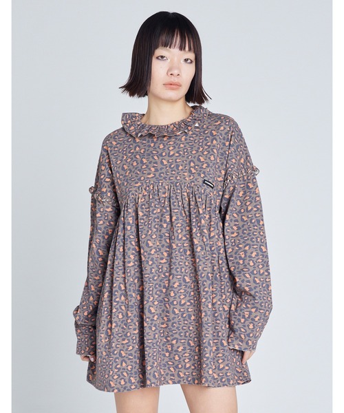 「Little sunny bite」 長袖ワンピース MEDIUM オレンジ レディース_画像3