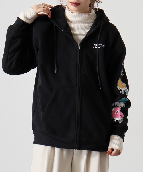 「FUNALIVE」 「Walking Donut」ジップアップパーカー LL ホワイト×グレー メンズ_画像7