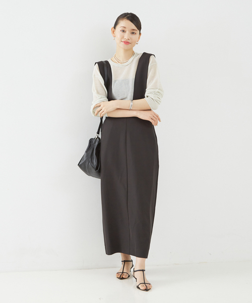「Rouge vif」 サロペットスカート 38 ブラック レディース_画像4