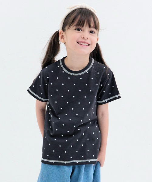 ぞぞ♡オーダーページ pairmanon（ペアマノン） tシャツ ガールズ ネーム付き ドット 配色