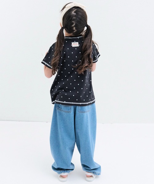 pairmanon（ペアマノン） tシャツ ガールズ ネーム付き ドット 配色