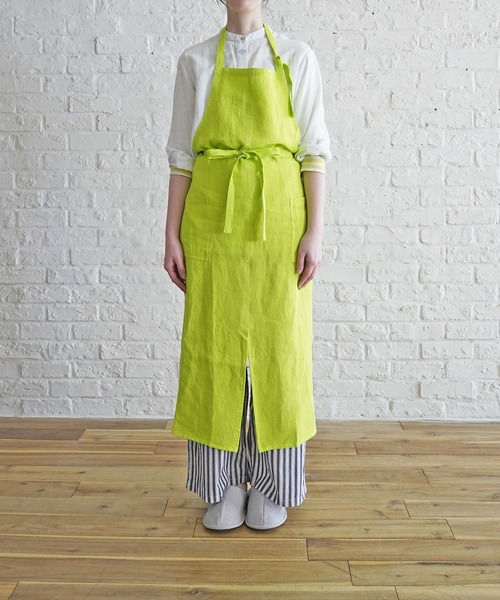 【TODAY'S SPECIAL】リネンエプロン　ライム TIMELESS COMFORT（タイムレスコンフォート） エプロン Sankara