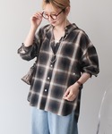 ブラウス シャツ 夏 「3WAY」シアーチェッ...の詳細画像3
