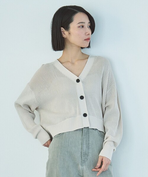 「UNFILO」 ニットカーディガン SMALL ブルー レディース_画像5