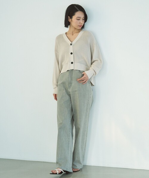 「UNFILO」 ニットカーディガン SMALL ブルー レディース_画像6