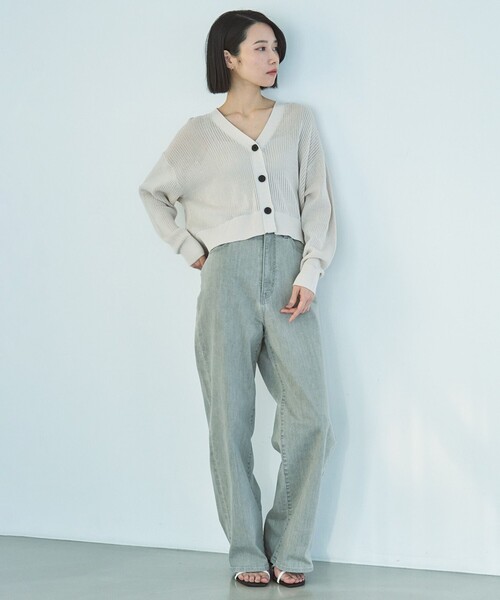 「UNFILO」 ニットカーディガン SMALL ブルー レディース_画像7