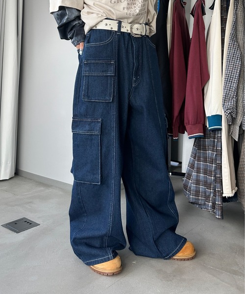「sedacle」 デニムパンツ LARGE インディゴブルー メンズ_画像9