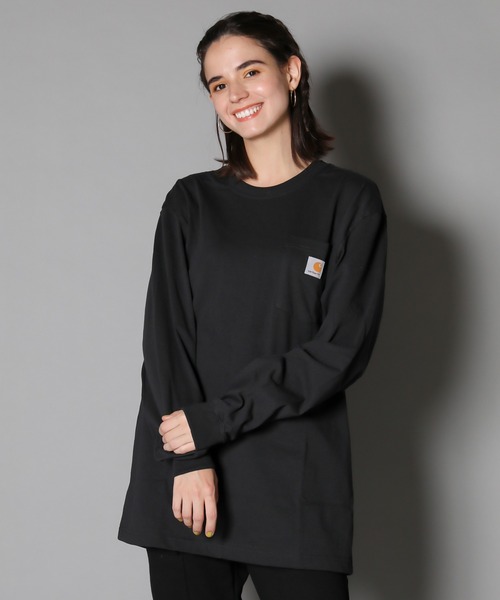 完売前に【carhartt】 ポケットロゴ ロンＴ Carhartt tシャツ LSTEE/カーハート ポケット付きロゴ ロンT