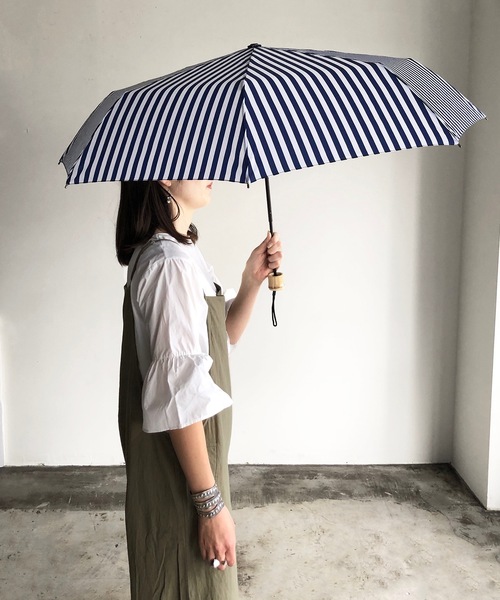 折りたたみ傘 ALCEDO:折りたたみ傘 stripe ストライプ UVカット