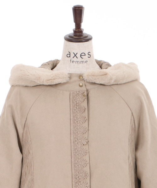 axes femme コート モッズコート フード付ミドル丈モッズコート