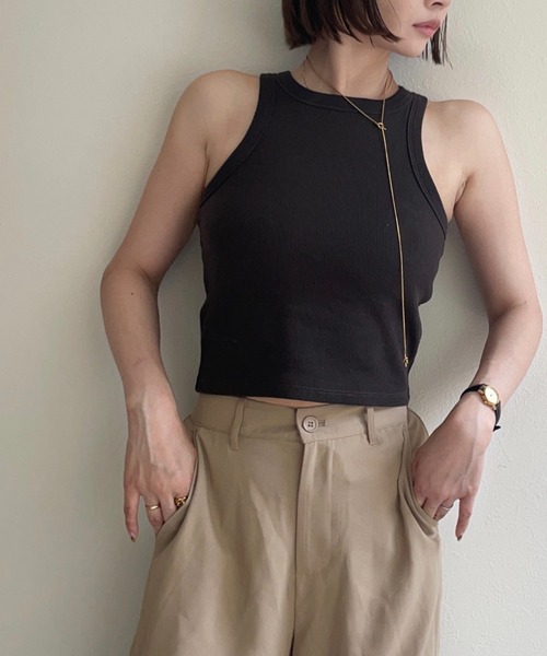 ORIMI オリミ カットソー タンクトップ ノースリーブ ENVYM タンクトップ ノースリーブ ダメージアメスリタンク