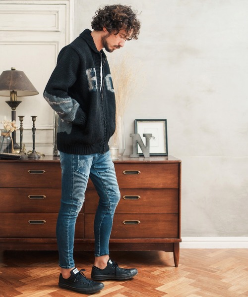 ALLEN & HANSON カウチン　メキシカン　手編みカーディガン CAMBIO カーディガン mcg3078-「HIMALAYAN CLIMBERS HAND-KNIT