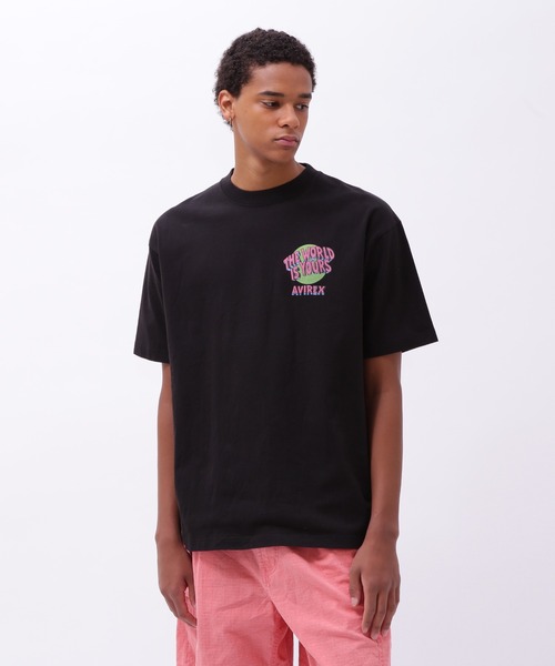 CREWNECK T-SHIRT THE WORLD IS YOURS ／ クルーネック Tシャツ AVIREX tシャツ CREWNECK T-SHIRT THE WORLD IS YOURS / クルー