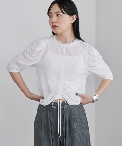 Aunt Marie's tシャツ メニーギャザーシアートップス レディース
