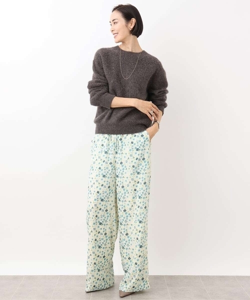 MICHEL KLEIN（ミッシェルクラン） パンツ フラワープリントリラクシー