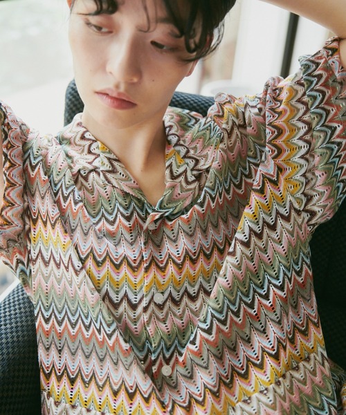 Camphor wood シャツ 半袖 color wave sheer shirts / ウェーブシアー