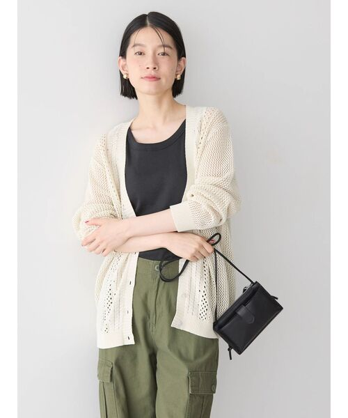 ＊新品＊アクアガール アルパカ ニット ポンチョ カーディガン イタリア製糸 AMERICAN HOLIC カーディガン 透かし編みニットカーディガン