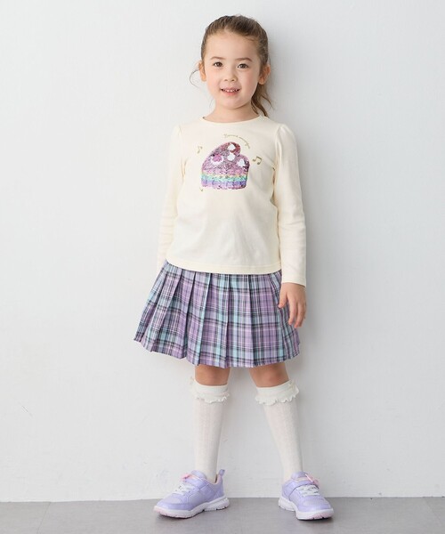 any FAM スカート ラメチェックプリーツスカパン キッズ 子供服