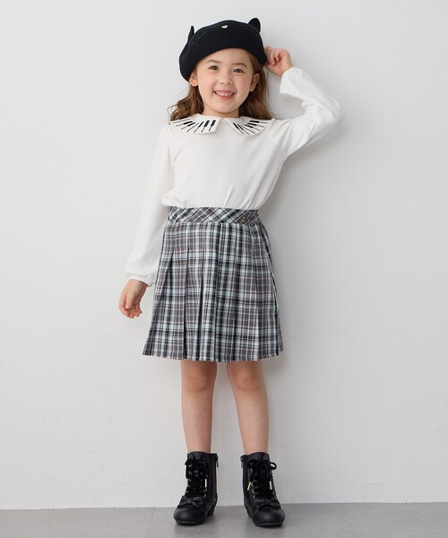 any FAM スカート ラメチェックプリーツスカパン キッズ 子供服