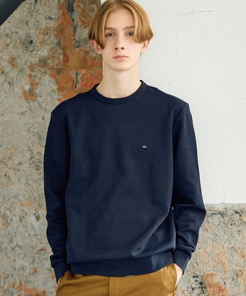 トミーヒルフィガー　ネイビー トレーナー オーガニックコットン TOMMY HILFIGER（トミー・ヒルフィガー） トレーナー スウェット