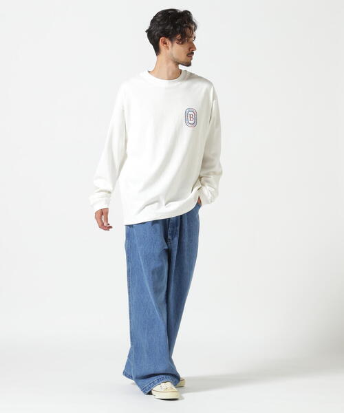 BEAVER tシャツ B omnivore/ビーオムニボー L/S FLOCKY LOGO