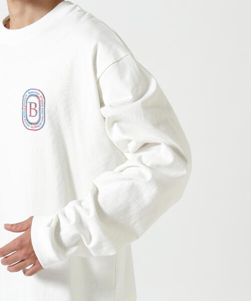 BEAVER tシャツ B omnivore/ビーオムニボー L/S FLOCKY LOGO