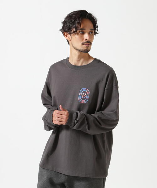 BEAVER tシャツ B omnivore/ビーオムニボー L/S FLOCKY LOGO