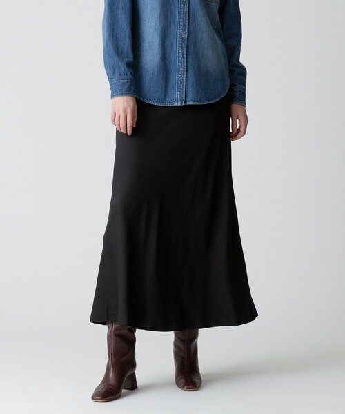 allurevilleソフトサテンバックフリルナロースカート allureville スカート ソフトサテンバックフリルナロースカート