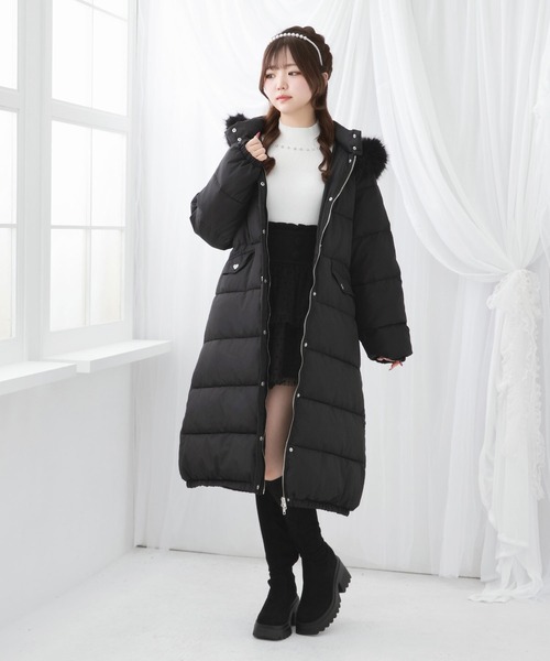 超美品　Rady レディー　ファー　ダウンコート　腰紐付き　黒　M Rady - Rady くびれファイバーダウンコートの通販 by みー