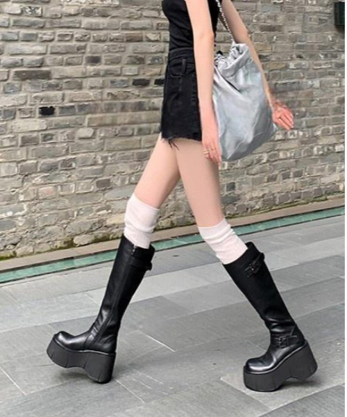 gossip!ロサンゼルス ブーツ Y2K プラットフォームロングブーツ