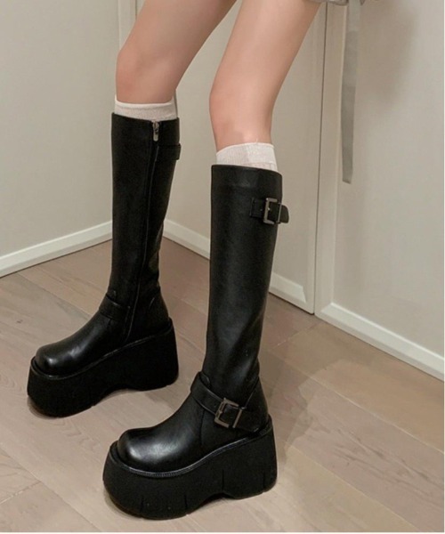 gossip!ロサンゼルス ブーツ Y2K プラットフォームロングブーツ