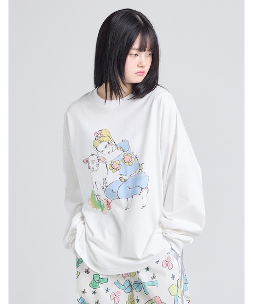 tシャツ /little sunny bite x natalie krim/ a girl long tee レディース メンズ