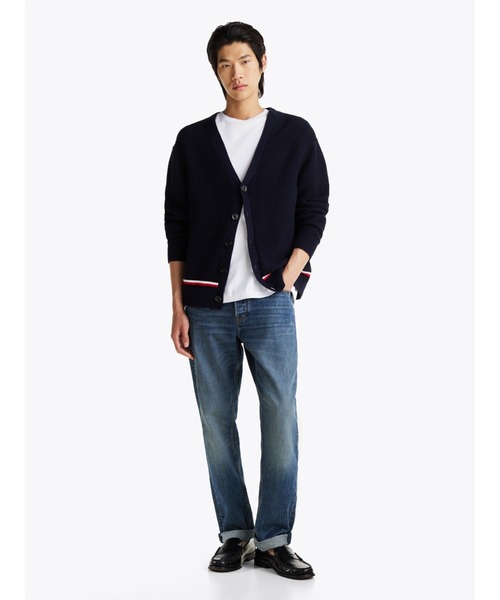 くん太　トミーヒルフィガー　カーディガン　 XXL ネイビー　モノグラム TOMMY HILFIGER カーディガン ストラクチャーグローバル