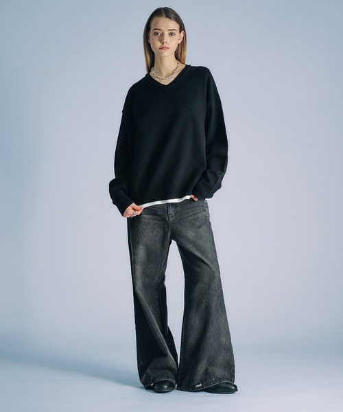 selle glant（セレグランテ） セーター ニット V-NECK MIDDLE GAUGE