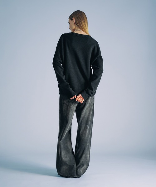 L'Appartement　Middle gauge V/N KNIT　グレー selle glant（セレグランテ） セーター ニット V-NECK MIDDLE GAUGE