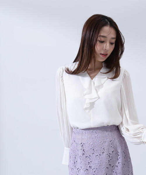 NATURAL BEAUTY BASIC ブラウス シャツ ラッフルフリル楊柳