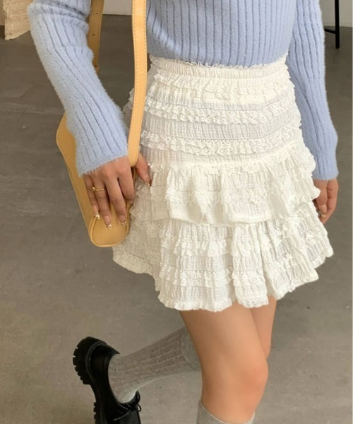 スカート レース ティアード ミニスカート : ZOZOTOWN Yahoo!店 - 通販