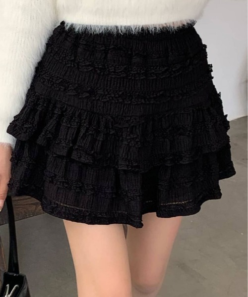 スカート レース ティアード ミニスカート : ZOZOTOWN Yahoo!店 - 通販