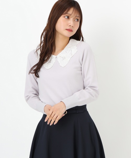 MISCH MASCH（ミッシュマッシュ） ニット セーター レース刺繍衿ニット