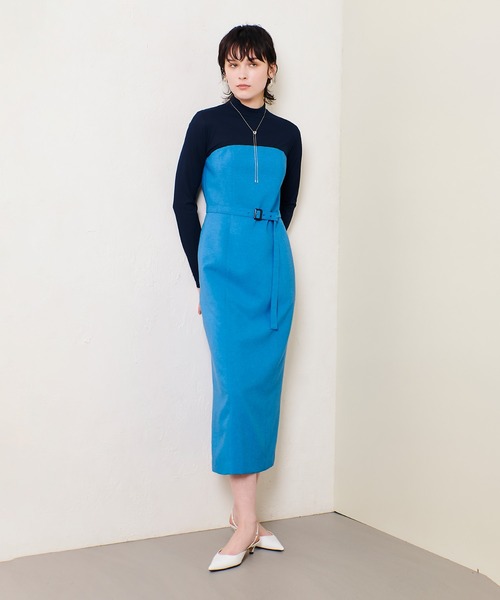 allureville ベルト付ドッキングタイトワンピース allureville（アルアバイル） ワンピース スラブオックステレコ