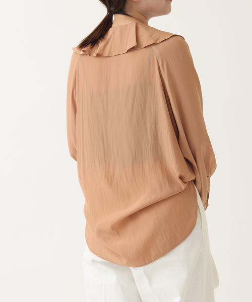 Spick＆Span ブラウス シャツ シルクライクラッフルフリル