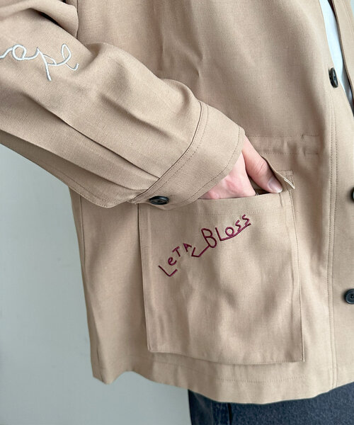 Discoat ブラウス シャツ 「ユニセックス」刺繍シャツジャケット
