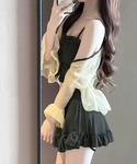 水着 フリルクロス ハイウエストスカート3点水...の詳細画像3