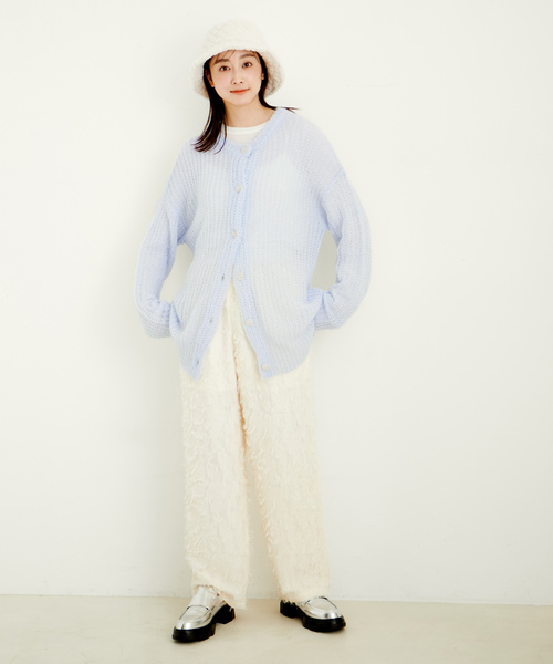 「LE CERCLE par rope'」 ニットカーディガン FREE ライトグレー レディース_画像2