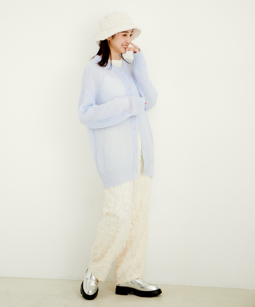 「LE CERCLE par rope'」 ニットカーディガン FREE ライトグレー レディース_画像3