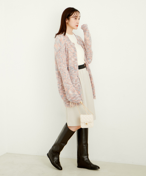 「LE CERCLE par rope'」 ニットカーディガン FREE ライトグレー レディース_画像5