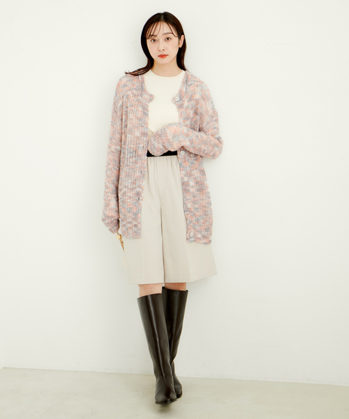 「LE CERCLE par rope'」 ニットカーディガン FREE ライトグレー レディース_画像6