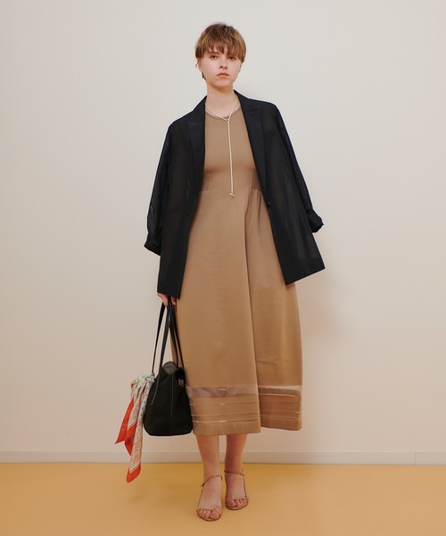 allureville ワンピース ウエストマークリブワンピース