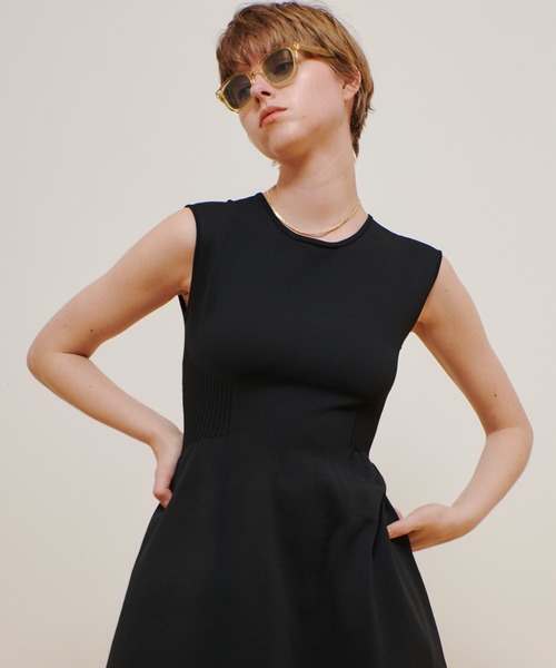 【現行品✨】allureville ウエストマークリブワンピース　バルーン　黒 ◇ ウエストマークリブワンピース|allureville OFFICIAL SITE